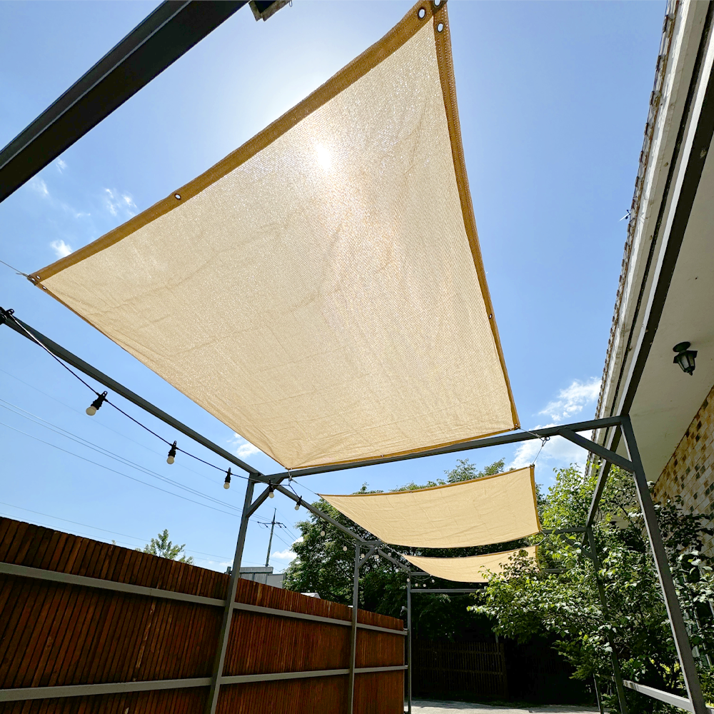 그늘애 국산 썬쉐이드 차광막 그늘막 타프 사각 2m x 2m, 베이지