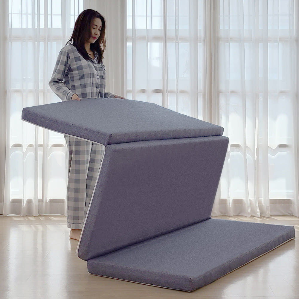 바디연구소 바디연구소 허리가편한 3단 접이식 매트리스 토퍼 면차콜 7cm S