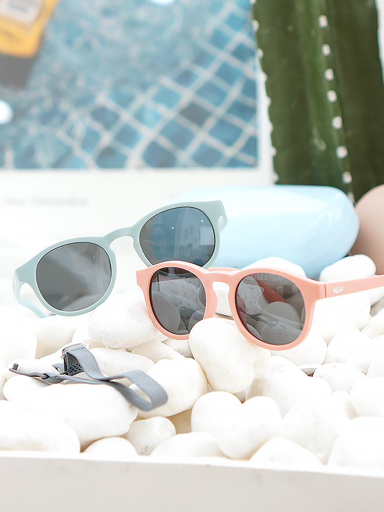 키저스 베베 0-4세 소프트 실리콘 아기 선글라스 케이스 세트 돌 백일 유아 선물