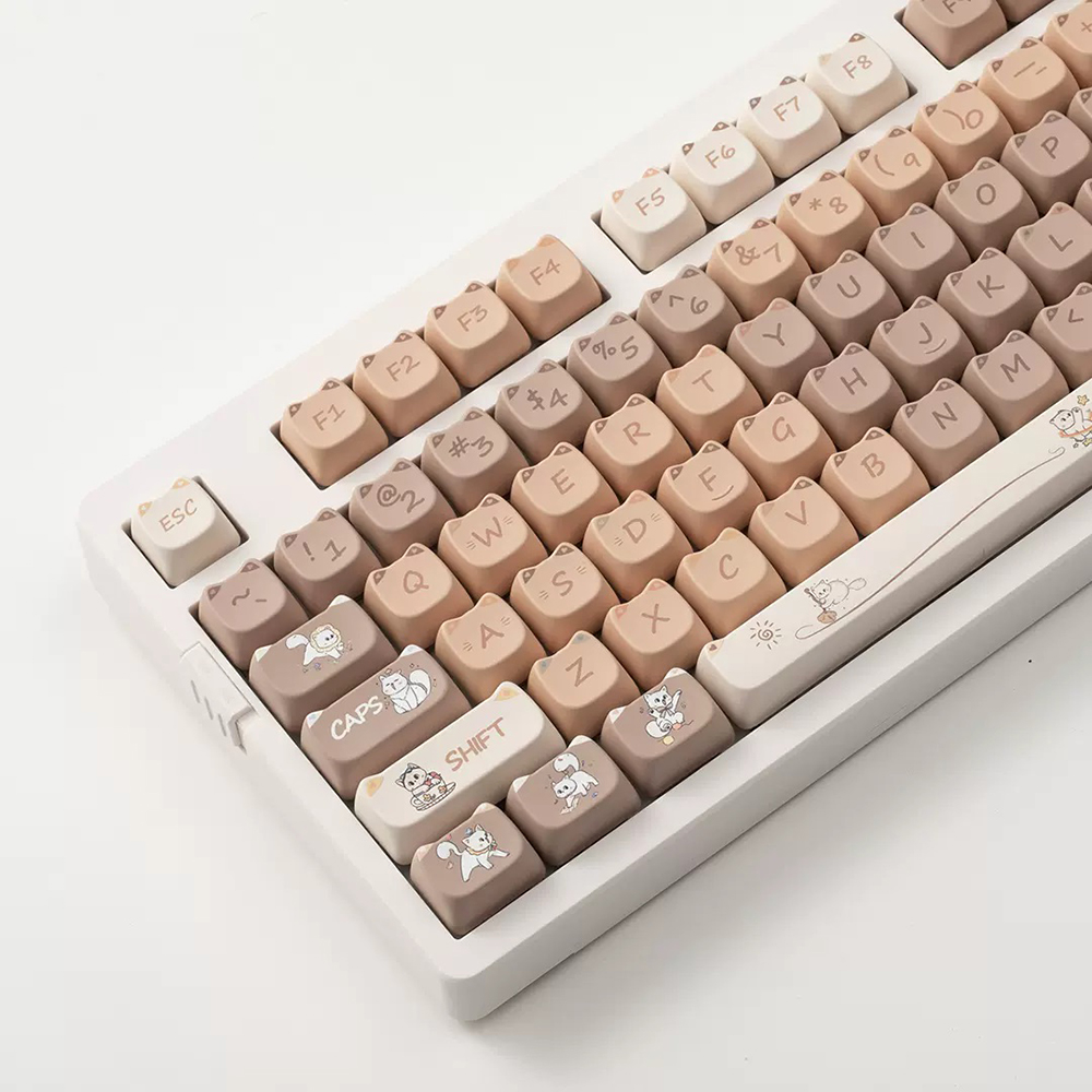 고양이키캡 투명키캡 카라멜브라운 포인트 키캡 귀여운 MAO PBT