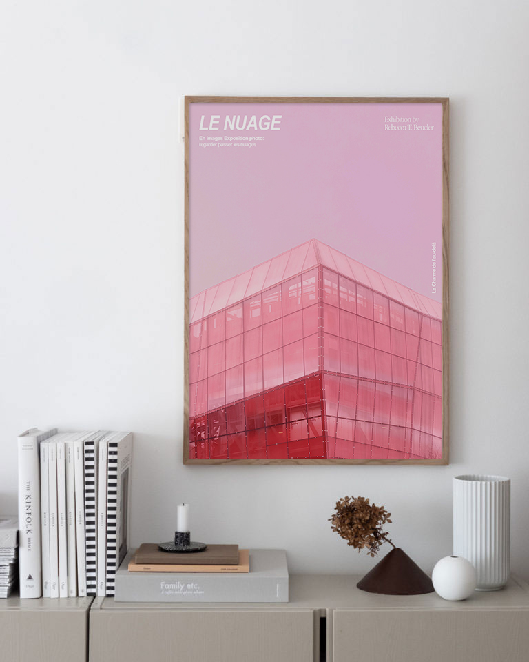 핑크 건축 포스터 컬러 인테리어 액자 모던 그래픽 아트 Pink Le Nuage - 상세 이미지 5