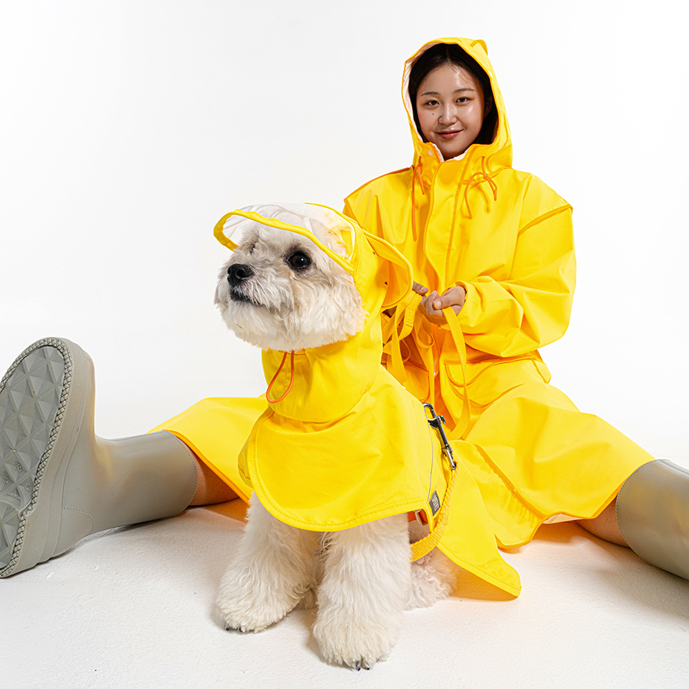 강아지 우비 반려견 판초 레인코트 아이보리 2XL 대형견 중형견 커플록 강아지옷 이미지 4
