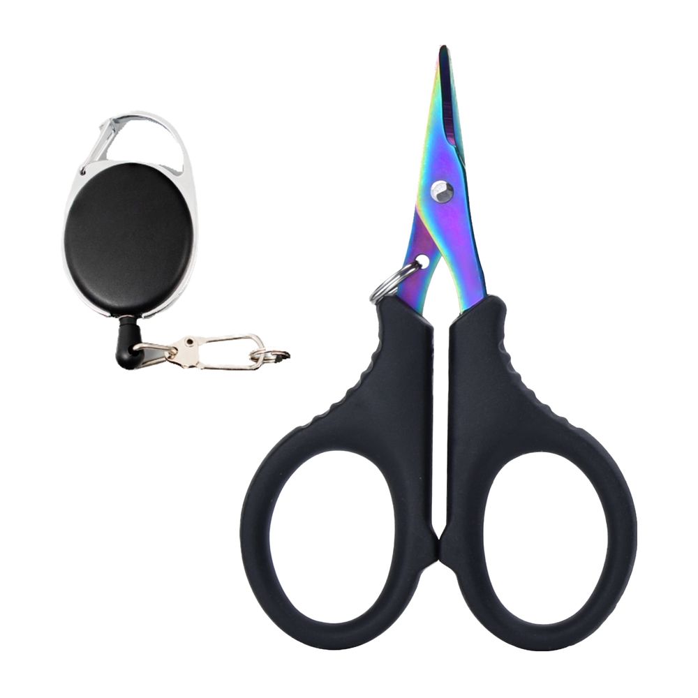 티타늄 합사 가위 핀온릴 낚시 라인커터 줄커터 블랙 세트
