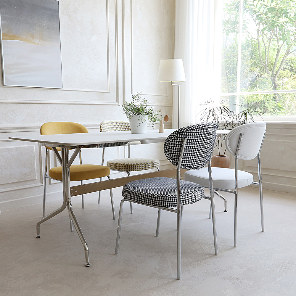 와플 패브릭 편한 인테리어 식탁의자 카페 디자인 다이닝 스틸 의자 CL512