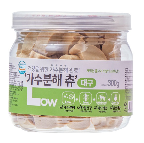 잘먹는 우리주 저알러지 소프트간식 가수분해 츄 대구2+연어2, 300g, 4개 - 상세 이미지 4