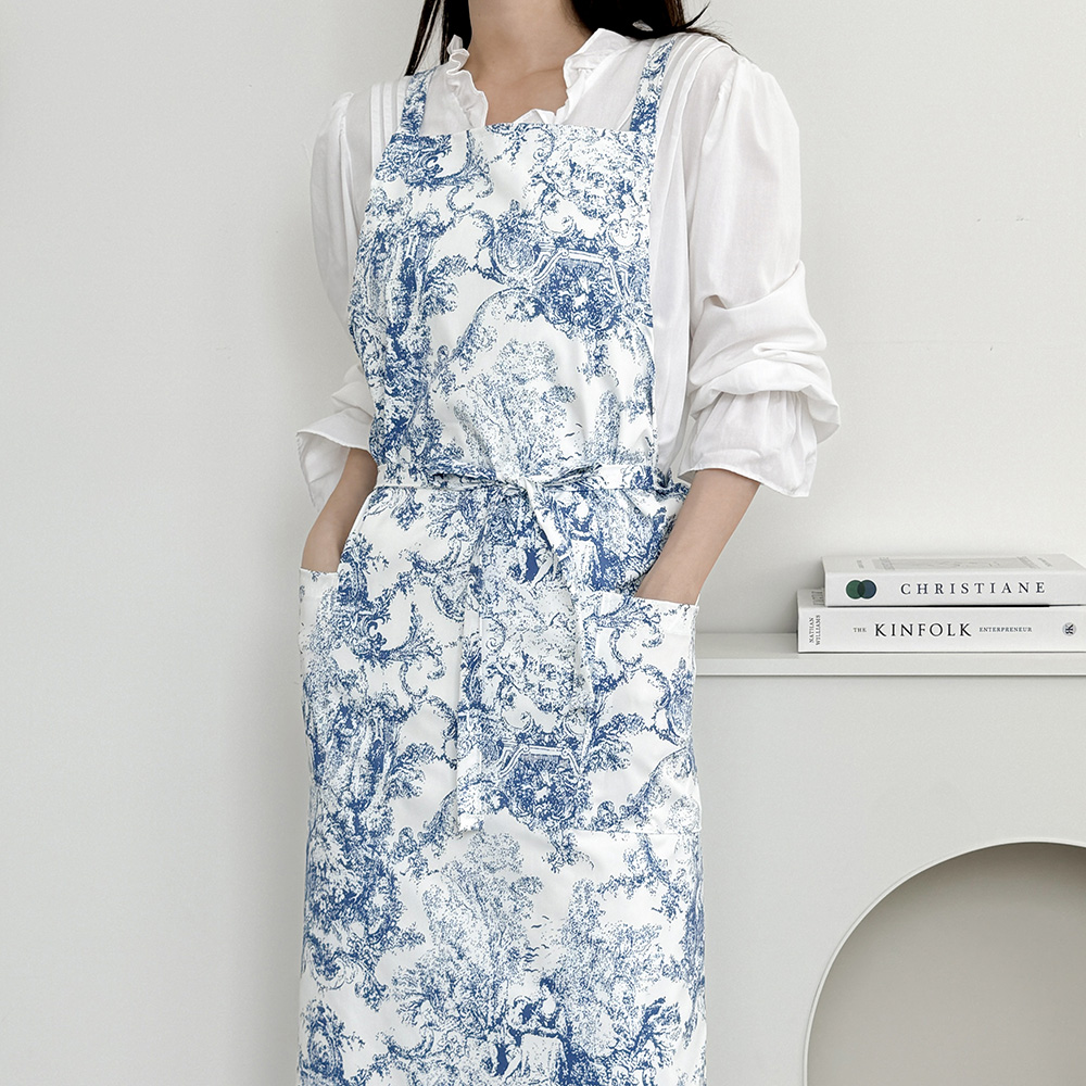 한스데이 뜨왈 베이직 심플 방수 앞치마 롱 원피스 에이프런