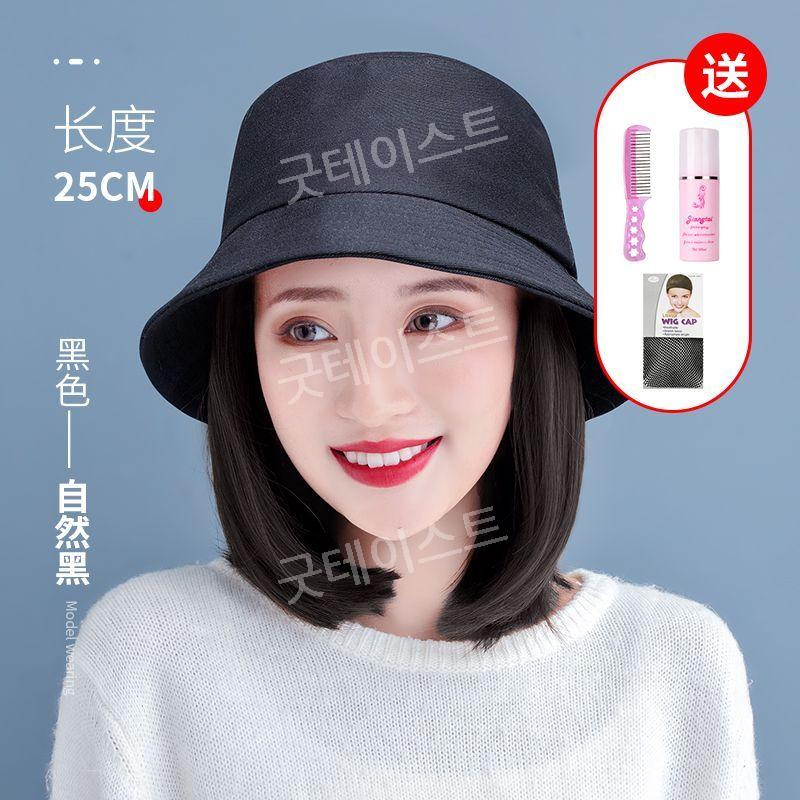 항암모자가발 일체형 단발 여성 버킷햇 모자달린가발 - 상세 이미지 3