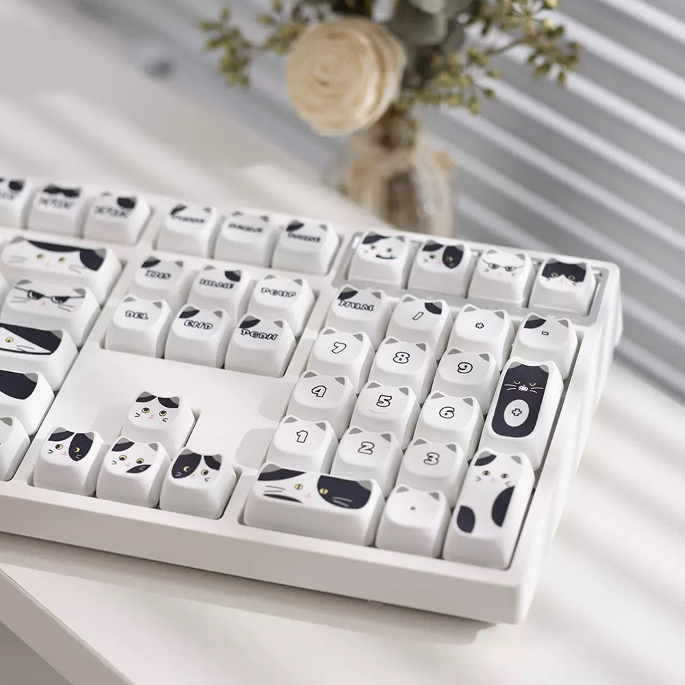 시크캣 고양이 키캡 투명키캡 MAO 커스텀 포인트 키캡 PBT