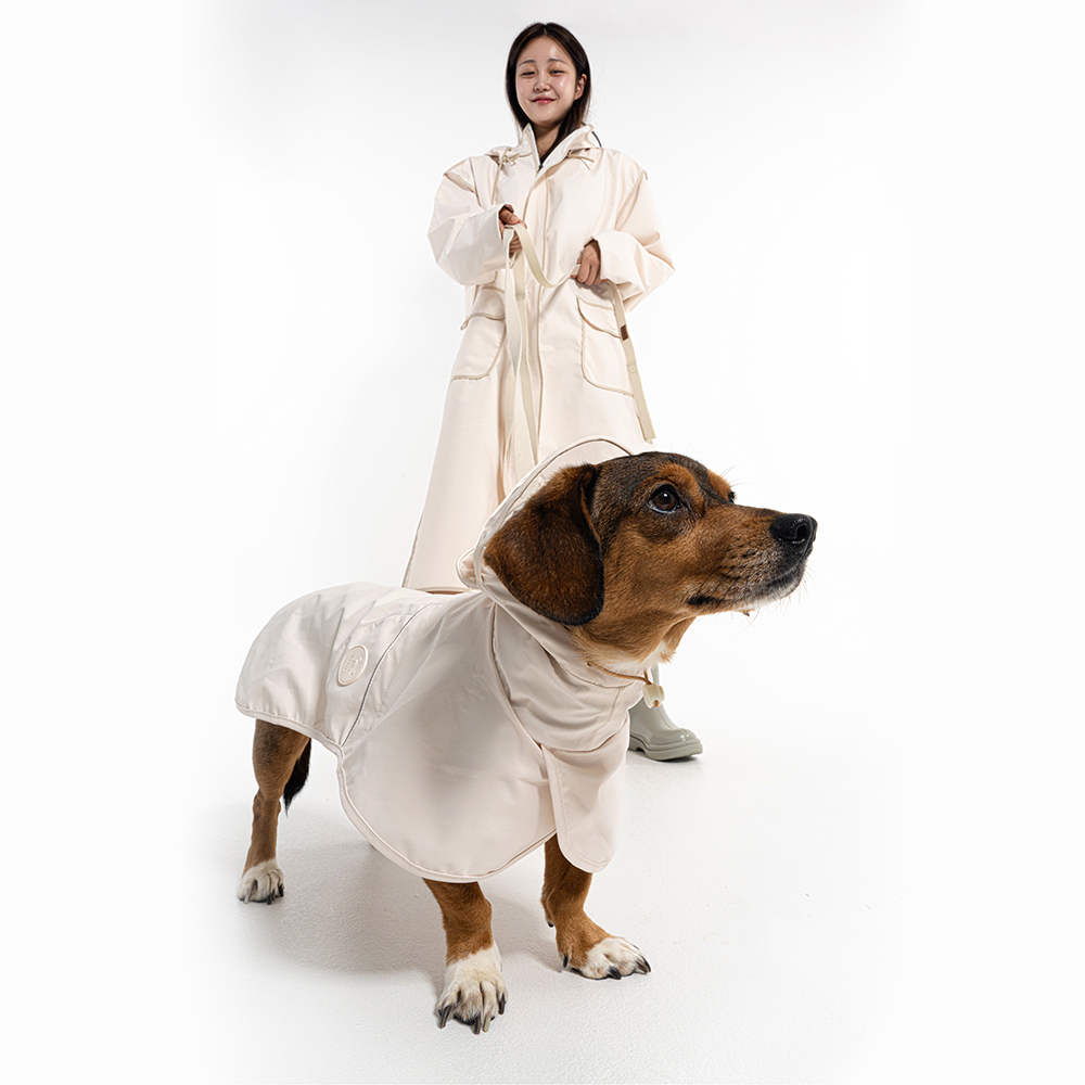 강아지 우비 반려견 판초 레인코트 아이보리 2XL 대형견 중형견 커플록 강아지옷 이미지 2