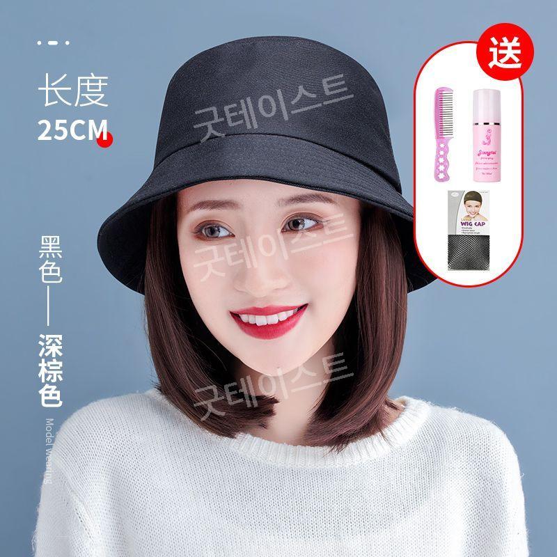 항암모자가발 일체형 단발 여성 버킷햇 모자달린가발 - 상세 이미지 4