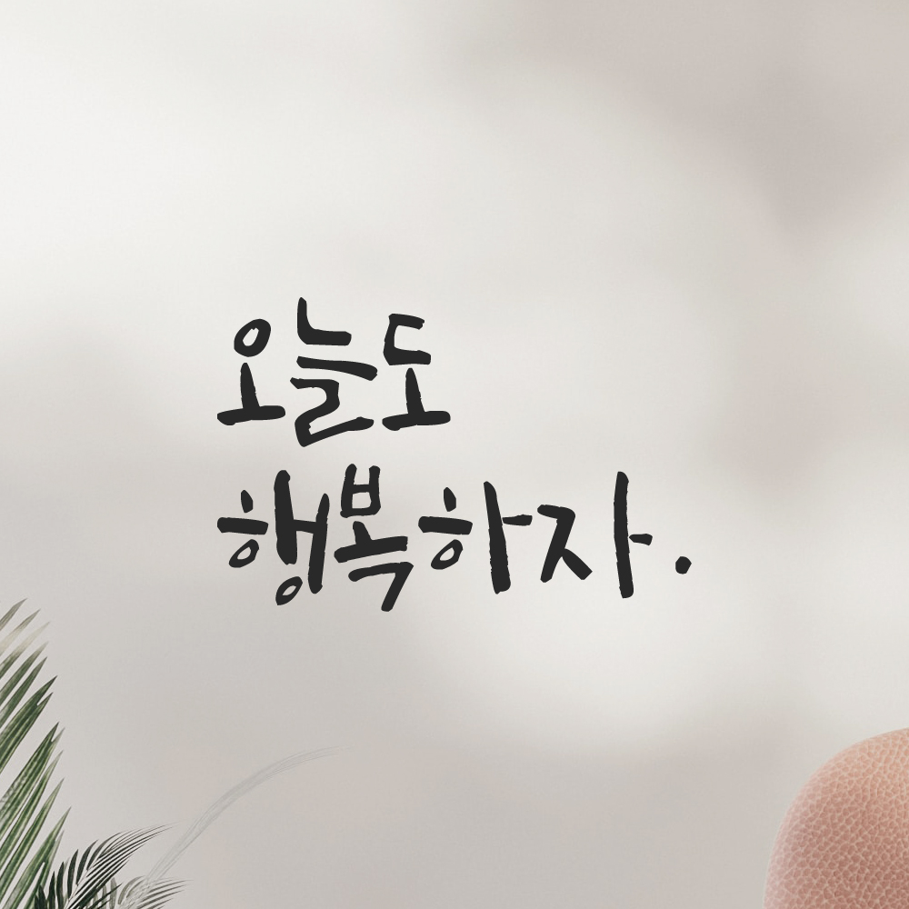 캘리그라피 레터링 스티커 오늘도 행복하자 LC-043S 검정 이미지 7