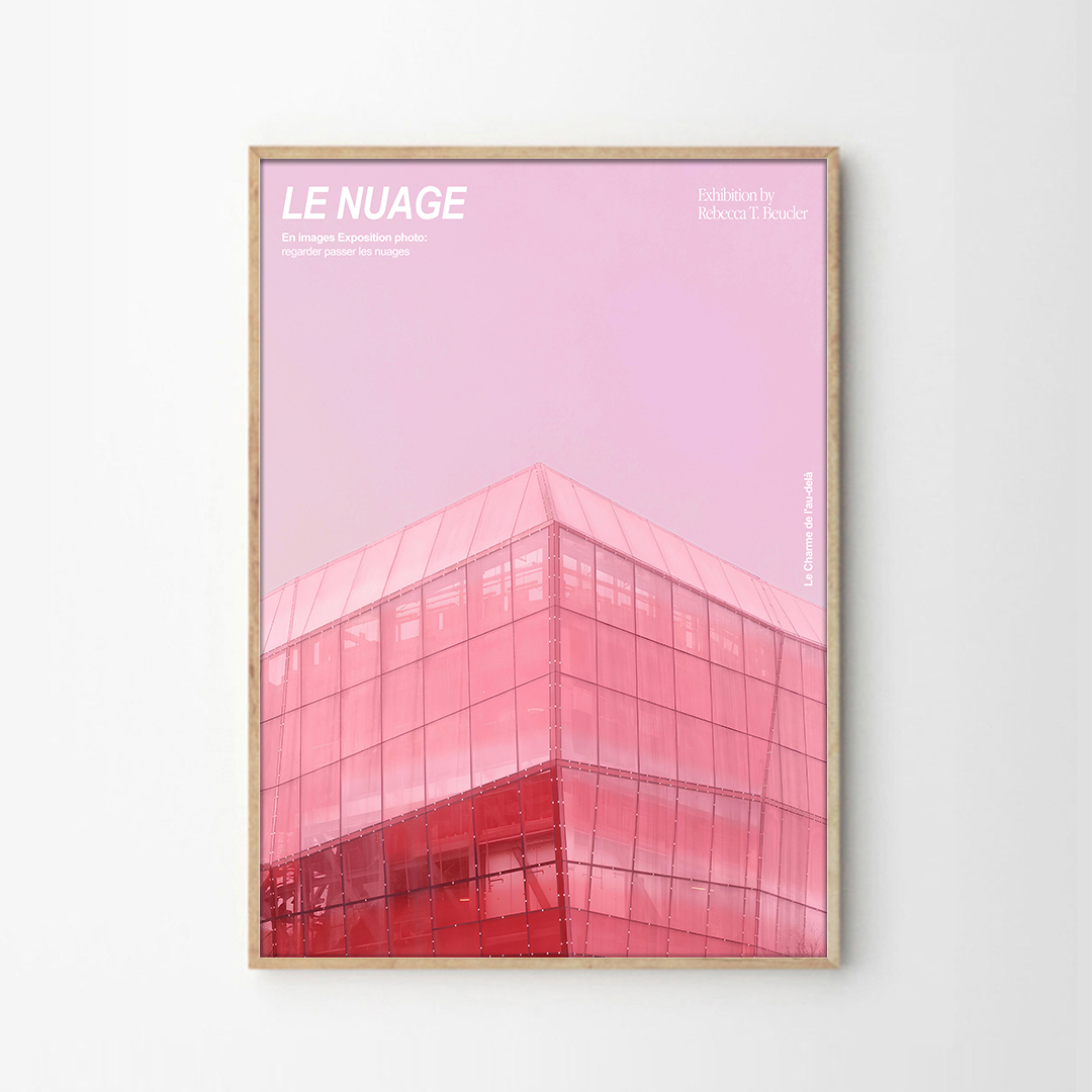 핑크 건축 포스터 컬러 인테리어 액자 모던 그래픽 아트 Pink Le Nuage - 상품 이미지