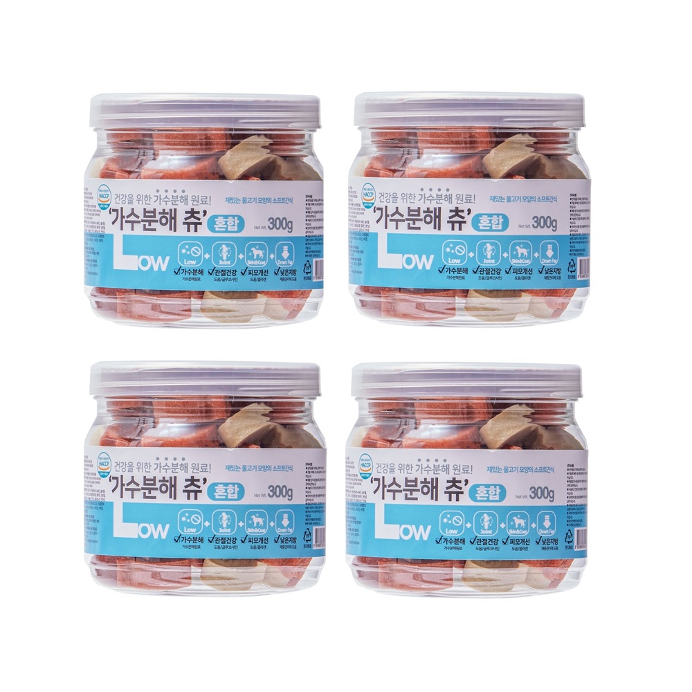 잘먹는 우리주 저알러지 소프트간식 가수분해 츄 혼합, 300g, 4개 - 상품 이미지