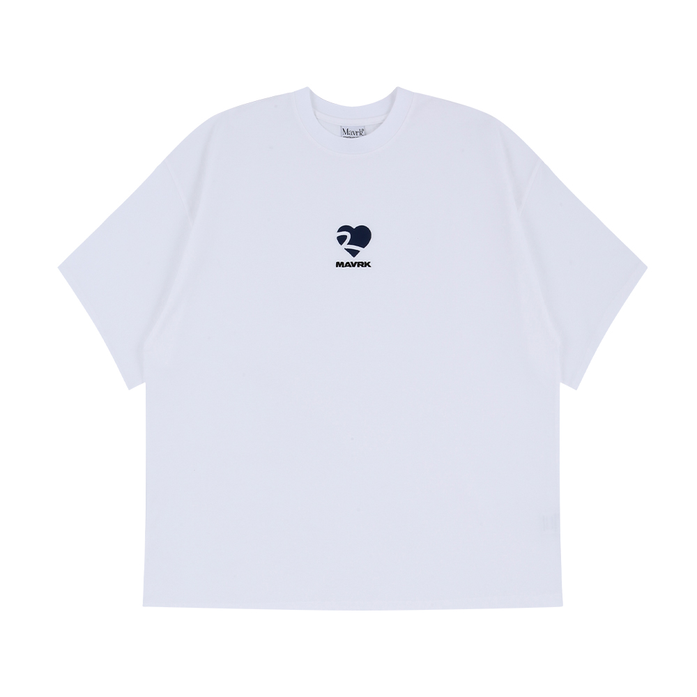 MAVRK 매버릭 MVR 하트로고 오버핏 티셔츠 화이트 - 상품 이미지