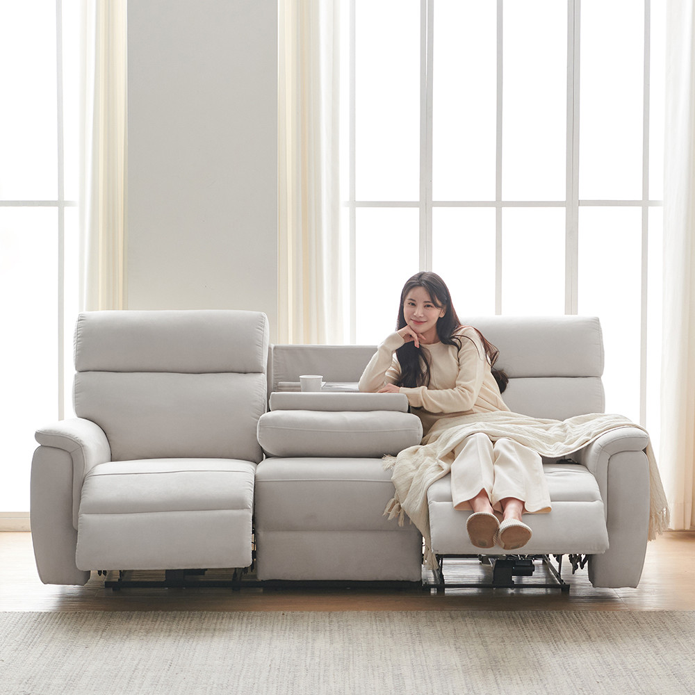 보니애가구 리클라이너쇼파 홀란드 아쿠아텍스 3인용 전동 리클라이너 소파