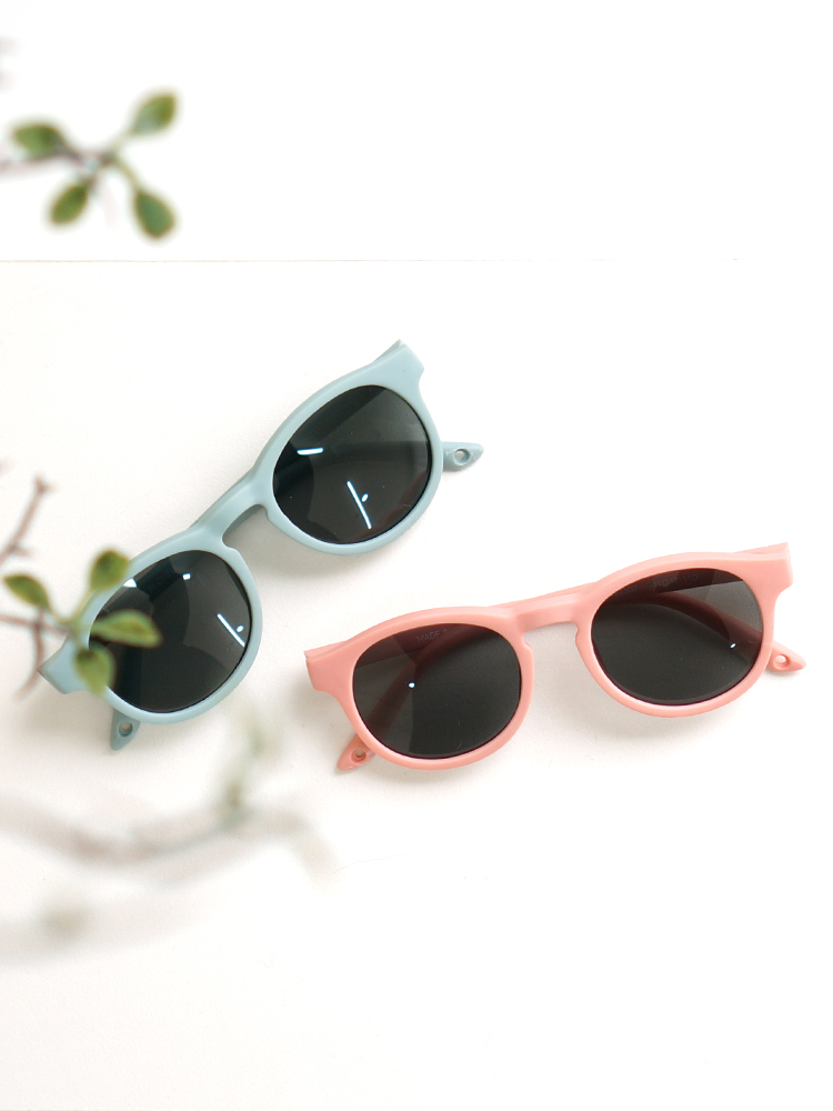 키저스 베베 0-4세 소프트 실리콘 아기 선글라스 케이스 세트 돌 백일 유아 선물