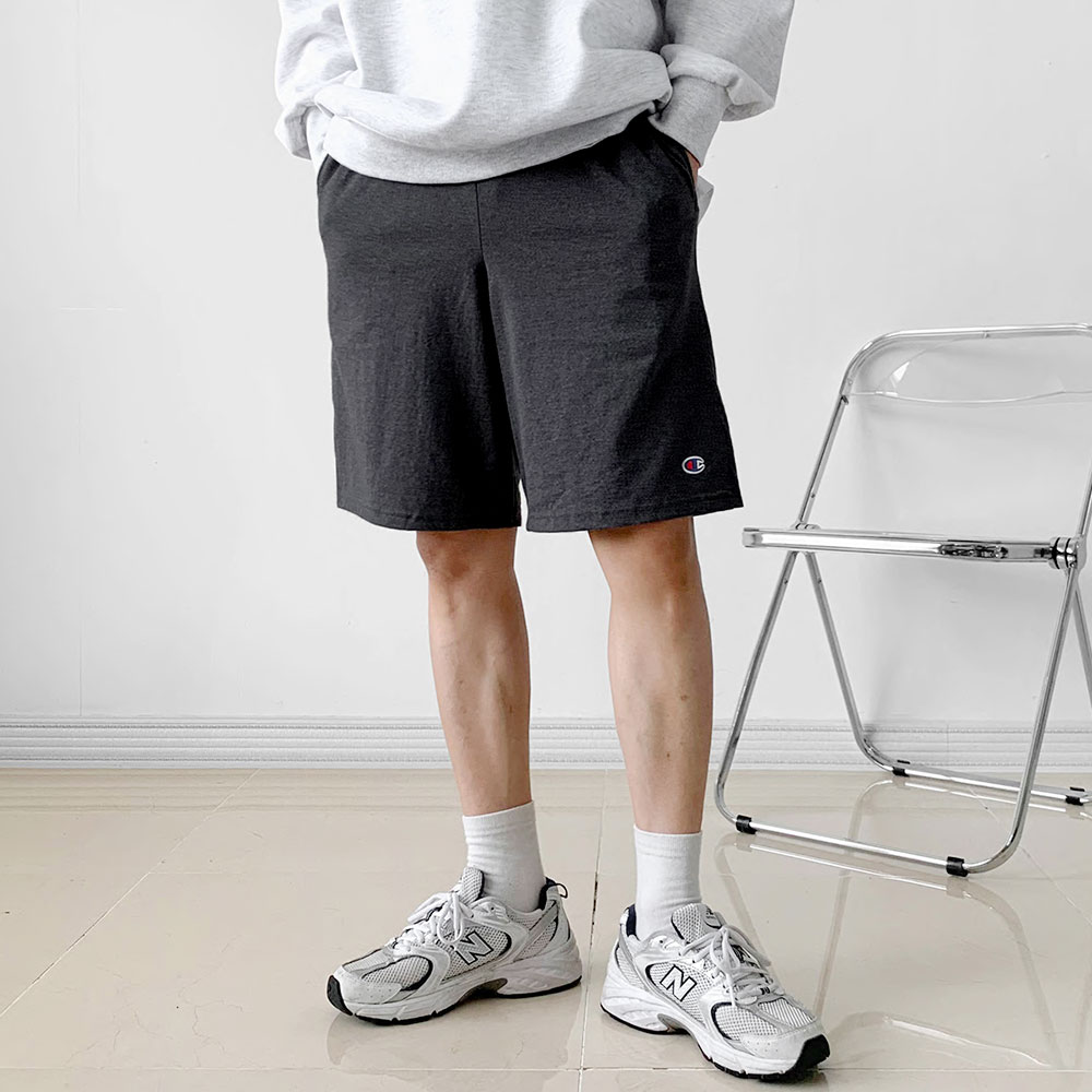 챔피온 트레이닝 남자 여자 무지 반바지