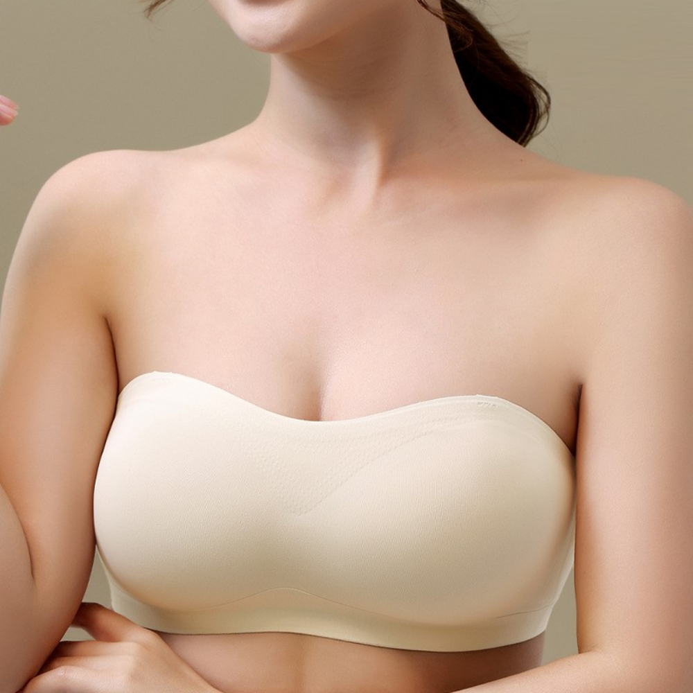 오프숄더 노끈브라 흘러내림방지 웨딩촬영 스트랩리스 튜브탑 심리스 누드 탱크탑 끈없는브라 이미지 2