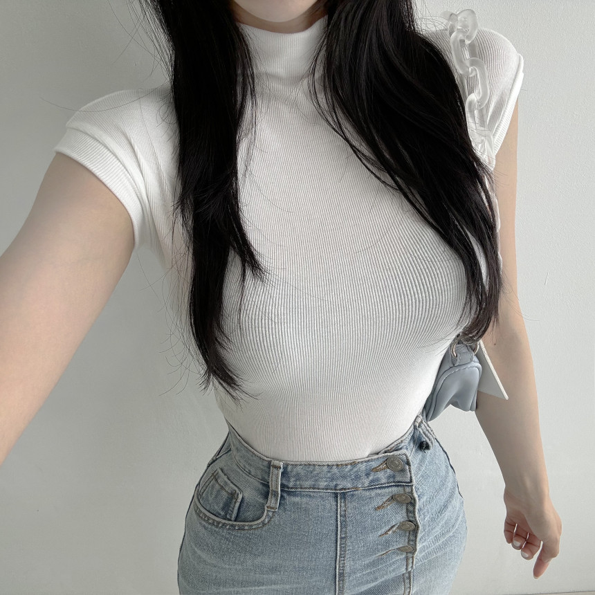 [1만장판매💘]당일발송🚀 보들쫀쫀 반목나시 티셔츠 폴라티 골지 반폴라 반목티 상세 이미지 17