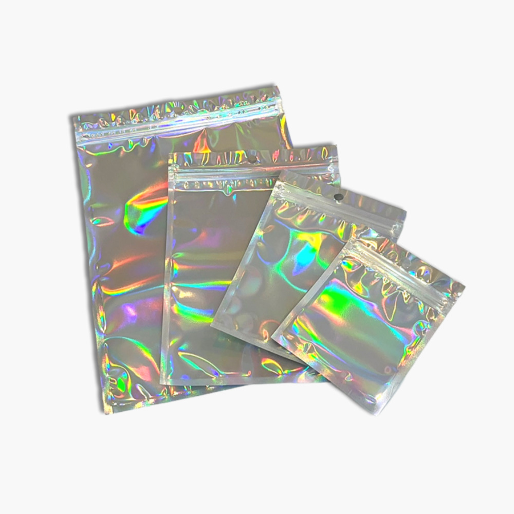 홀로그램 오로라 포장지 구디백 실링 봉투 답례품 지퍼백 악세사리 비닐 9x12cm 1매 - 상품 이미지