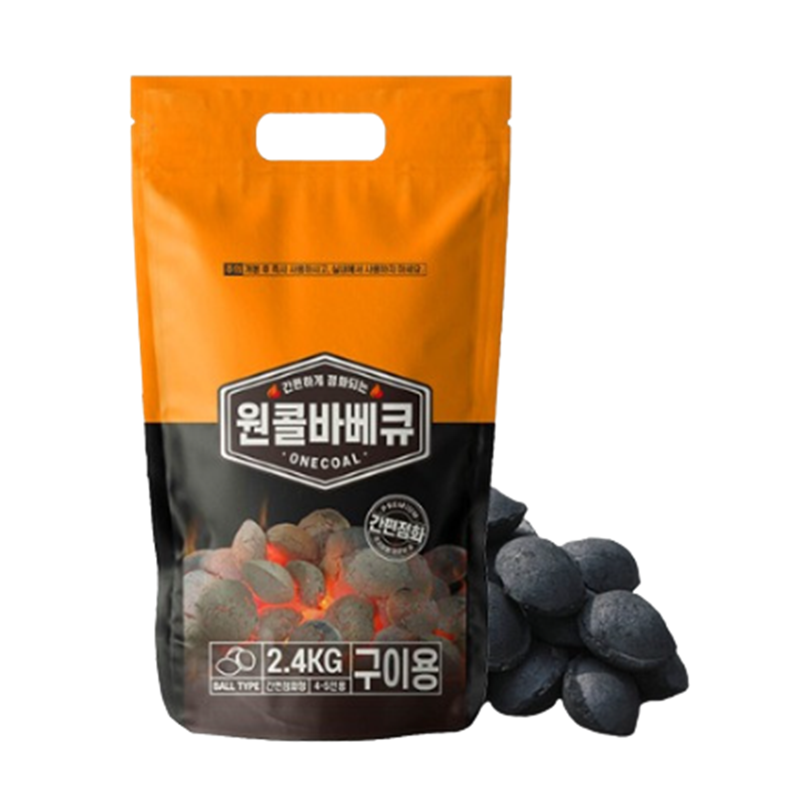 원콜 야자숯 꾸버스 조개탄 야자탄 번개탄 압축장작 숯 2.4