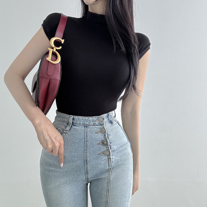[1만장판매💘]당일발송🚀 보들쫀쫀 반목나시 티셔츠 폴라티 골지 반폴라 반목티 상세 이미지 37