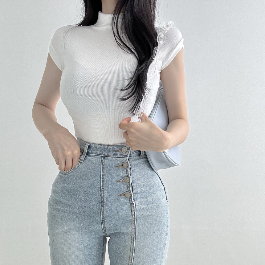 [1만장판매💘]당일발송🚀 보들쫀쫀 반목나시 티셔츠 폴라티 골지 반폴라 반목티 상세 이미지 13