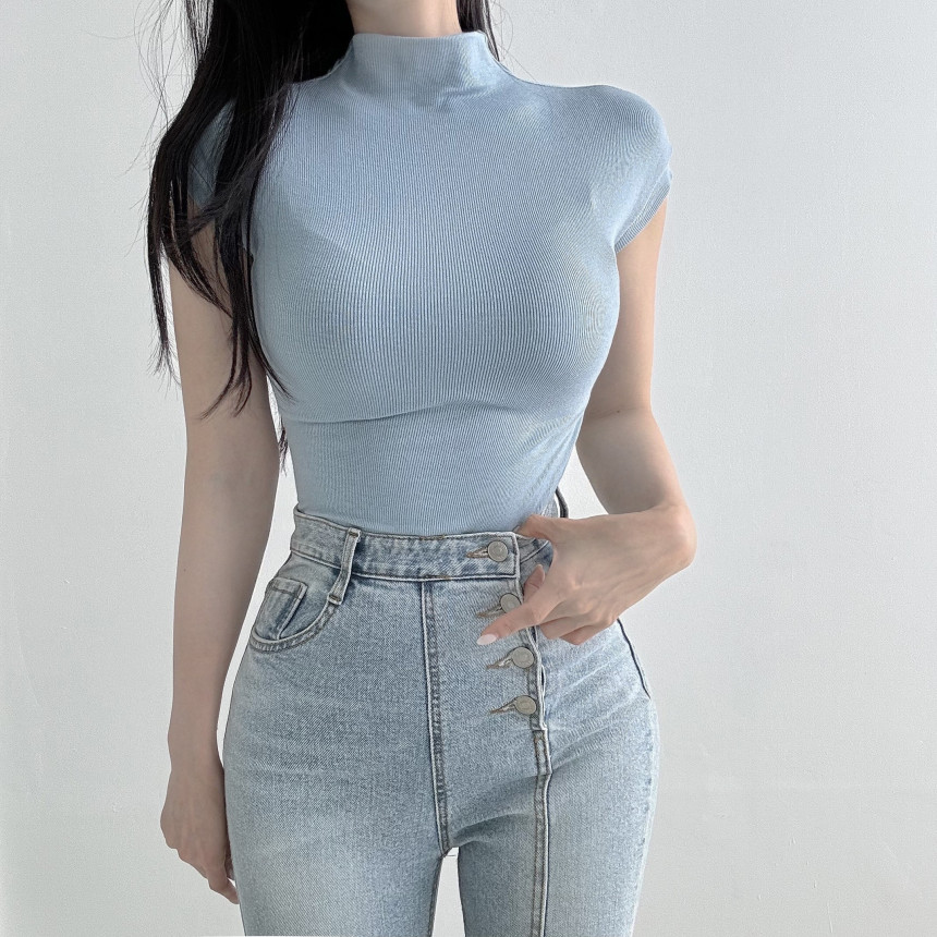 [1만장판매💘]당일발송🚀 보들쫀쫀 반목나시 티셔츠 폴라티 골지 반폴라 반목티 상세 이미지 26