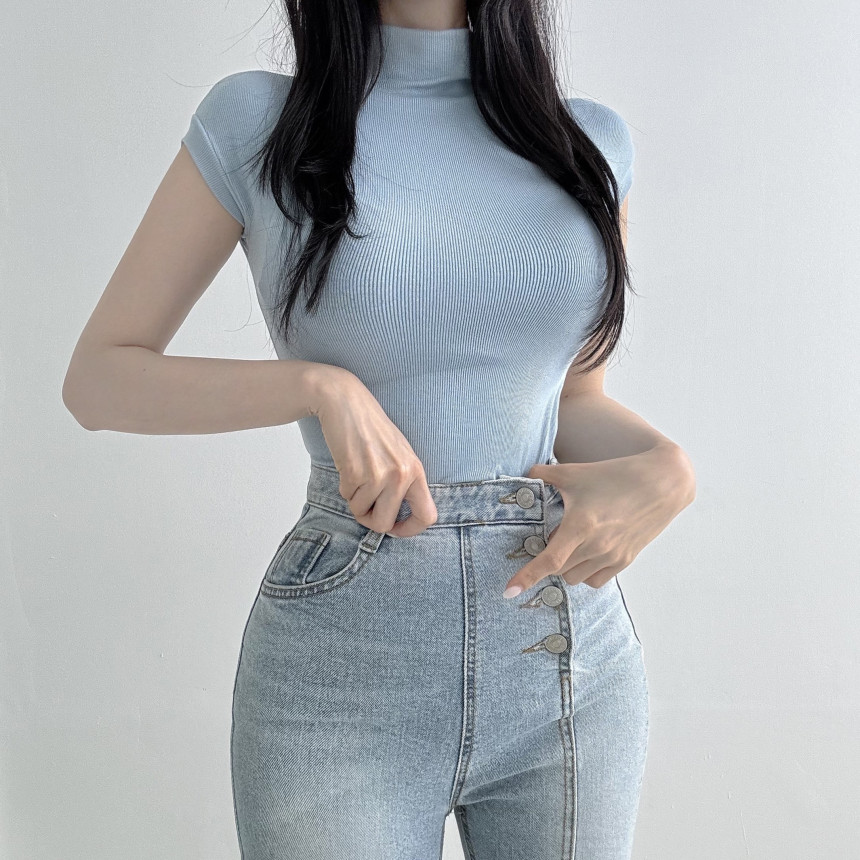 [1만장판매💘]당일발송🚀 보들쫀쫀 반목나시 티셔츠 폴라티 골지 반폴라 반목티 상세 이미지 28