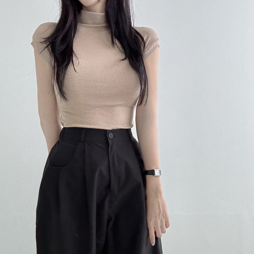 [1만장판매💘]당일발송🚀 보들쫀쫀 반목나시 티셔츠 폴라티 골지 반폴라 반목티 상세 이미지 20