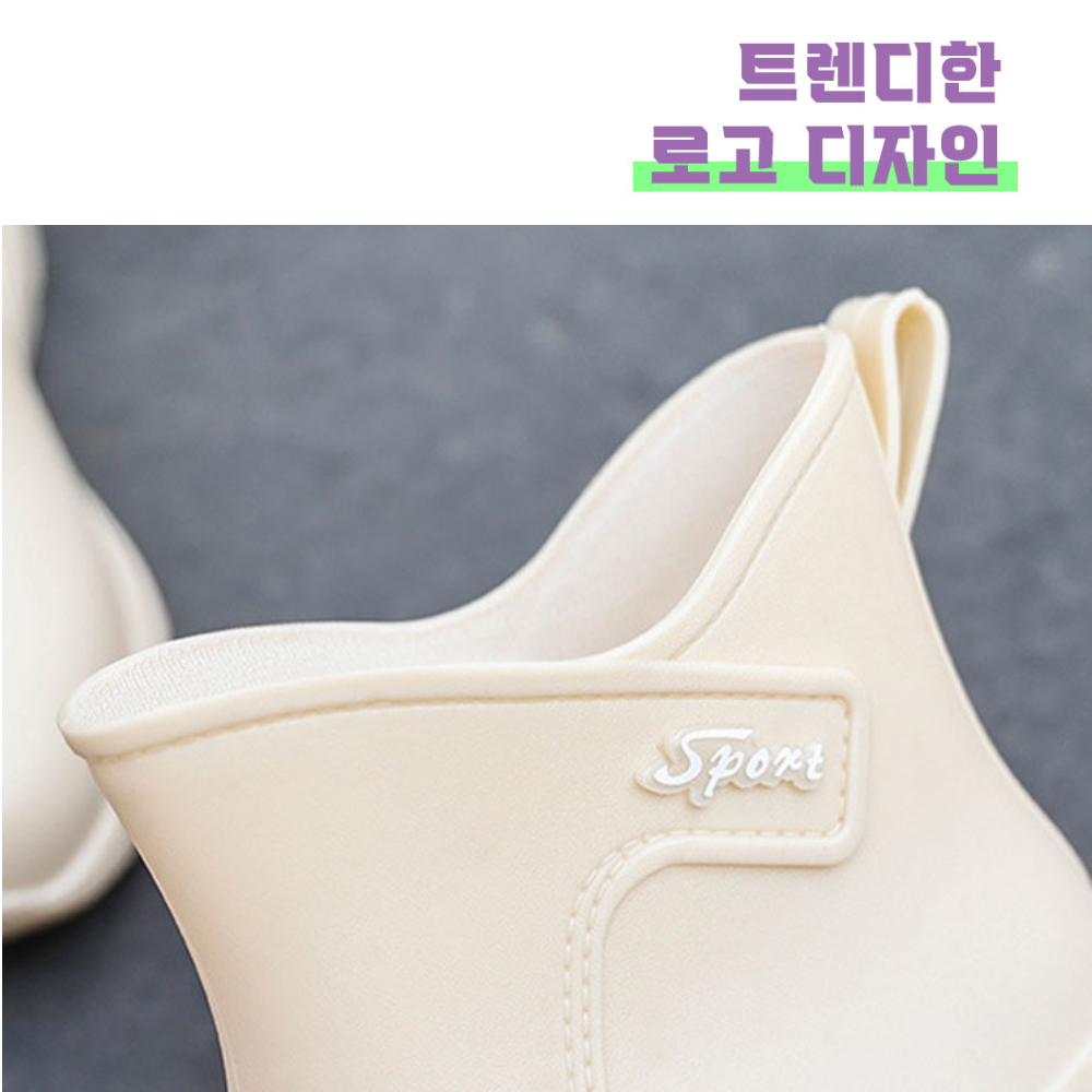 여성 중학생장화 가벼운 발편한장화 키높이 미들레인부츠 이미지 7