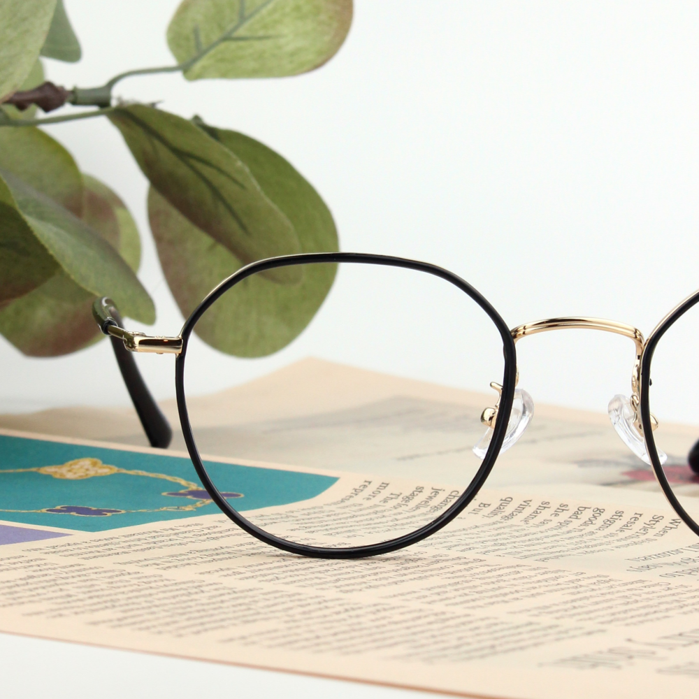 솔텍스 얇은뿔테안경 투명테 크라운판토 블루라이트차단안경 가벼운안경테 변색렌즈