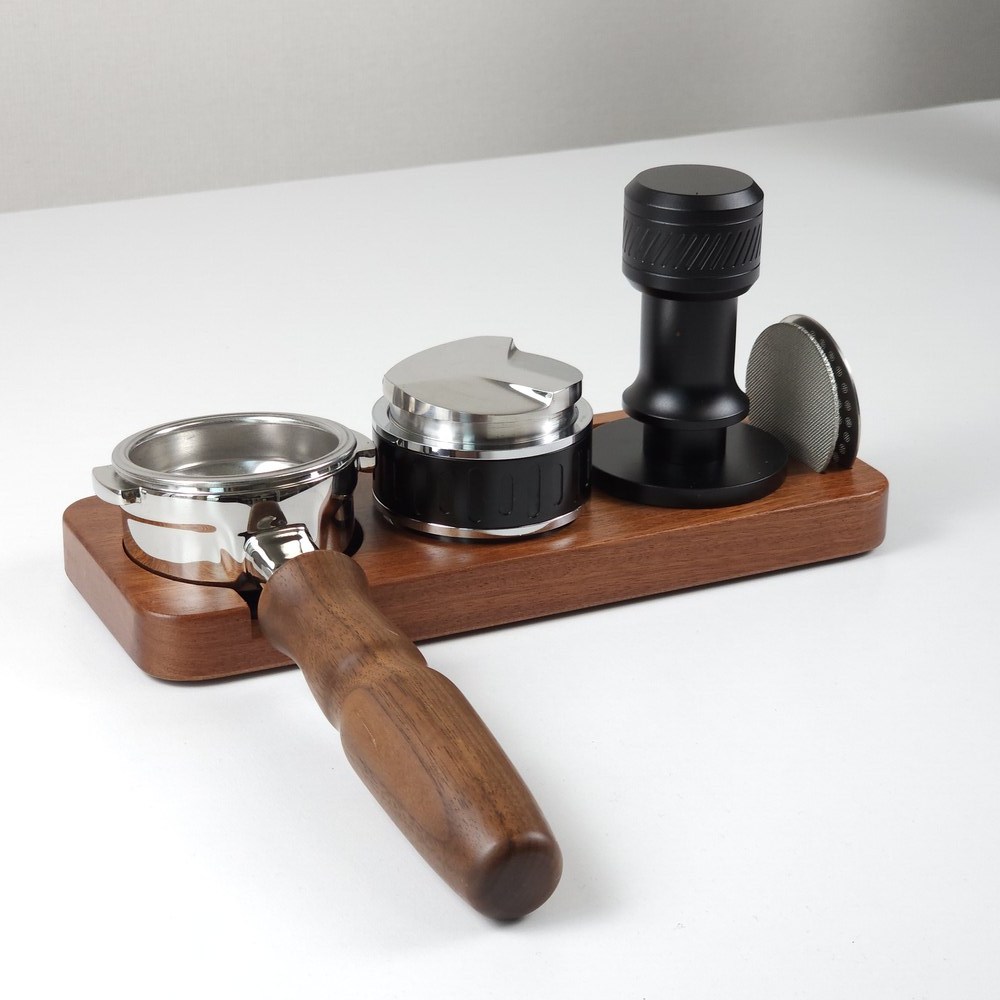 커피 탬핑 스테이션 슬림 템퍼 레벨링툴 거치대 홀더 템핑 거치대 호두나무 58mm 이미지 7