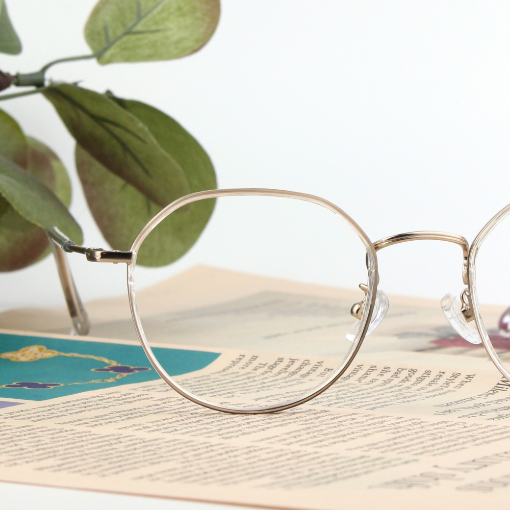 솔텍스 얇은뿔테안경 투명테 크라운판토 블루라이트차단안경 가벼운안경테 변색렌즈