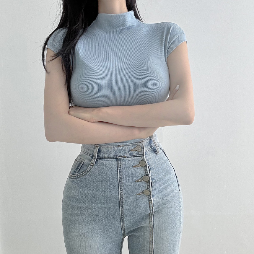 [1만장판매💘]당일발송🚀 보들쫀쫀 반목나시 티셔츠 폴라티 골지 반폴라 반목티 상세 이미지 30