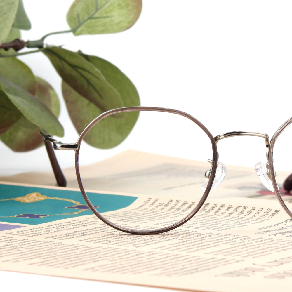 솔텍스 얇은뿔테안경 투명테 크라운판토 블루라이트차단안경 가벼운안경테 변색렌즈