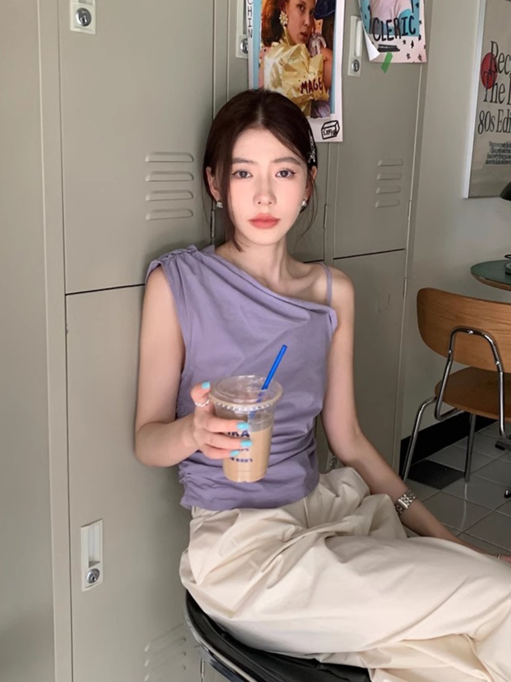 나솔사계 67회 경리 민소매 블라우스 오프숄더 불규칙 의상 옷 패션 - 상세 이미지 2