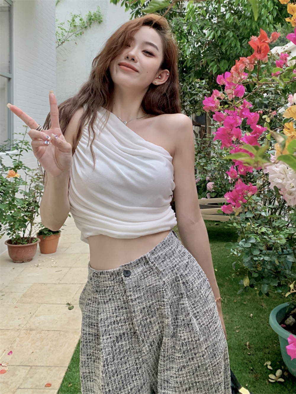 나솔사계 67회 경리 민소매 블라우스 플리츠 어깨 트임 의상 옷 패션 - 상세 이미지 2