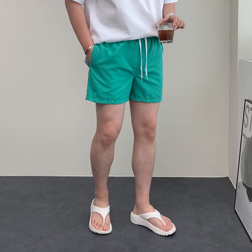 남자 비치 반바지 3부 4부 밴딩 수영복 비치웨어 래쉬가드바지 커플 스윔팬츠 이미지 7