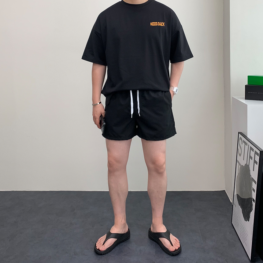 남자 비치 반바지 3부 4부 밴딩 수영복 비치웨어 래쉬가드바지 커플 스윔팬츠 - 상세 이미지 2