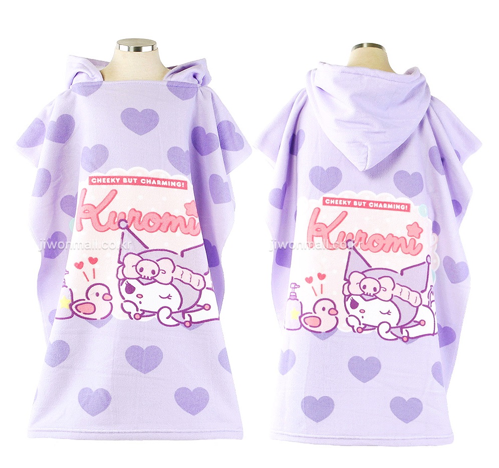 어린이 비치 가운 산리오 쿠로미 타올 유아 목욕 샤워