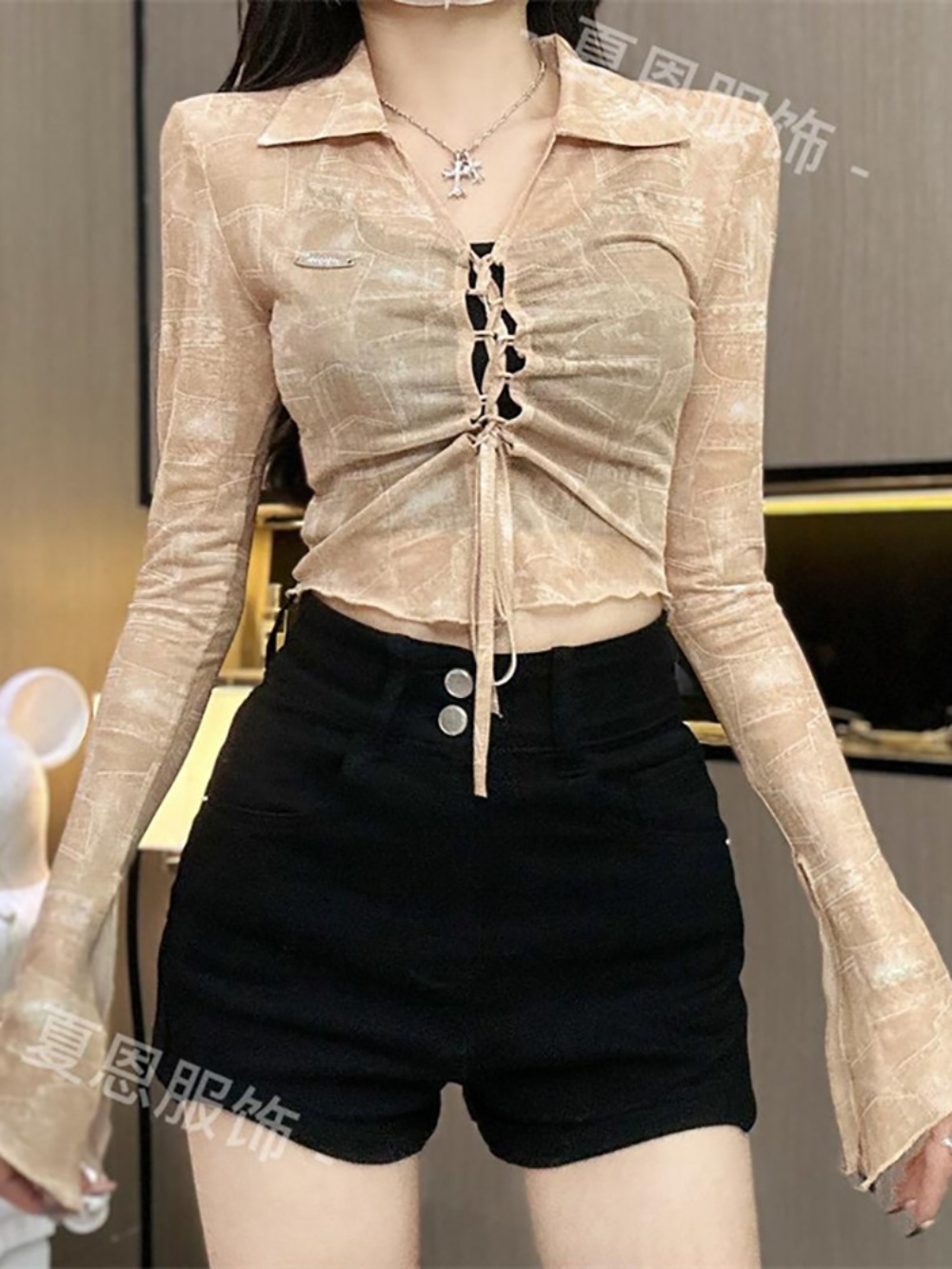 나혼자산다 552회 박나래 긴팔 티셔츠 카라넥 크롭탑 의상 옷 패션 - 상세 이미지 3