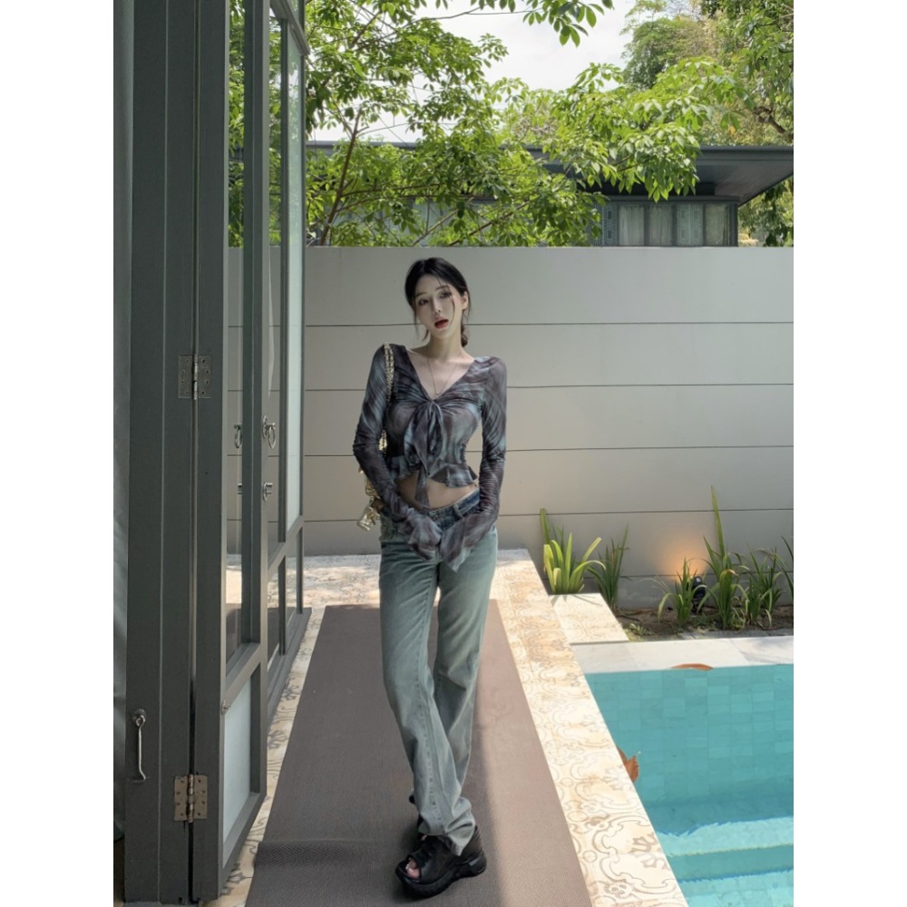 나혼자산다 552회 박나래 긴팔 티셔츠 브이넥 리본 의상 옷 패션 - 상세 이미지 5
