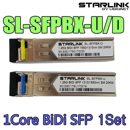 유비튜넷 STARLINK SL-SFPBX-U/D 기가 1코어 광지빅 1Core BIDI SFP 광모듈 (1셋트) 광트랜시버