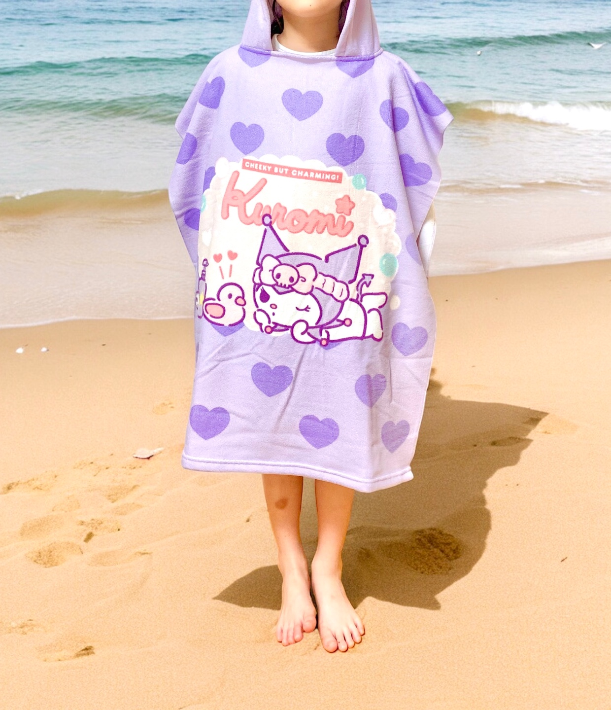 어린이 비치 가운 산리오 쿠로미 타올 유아 목욕 샤워