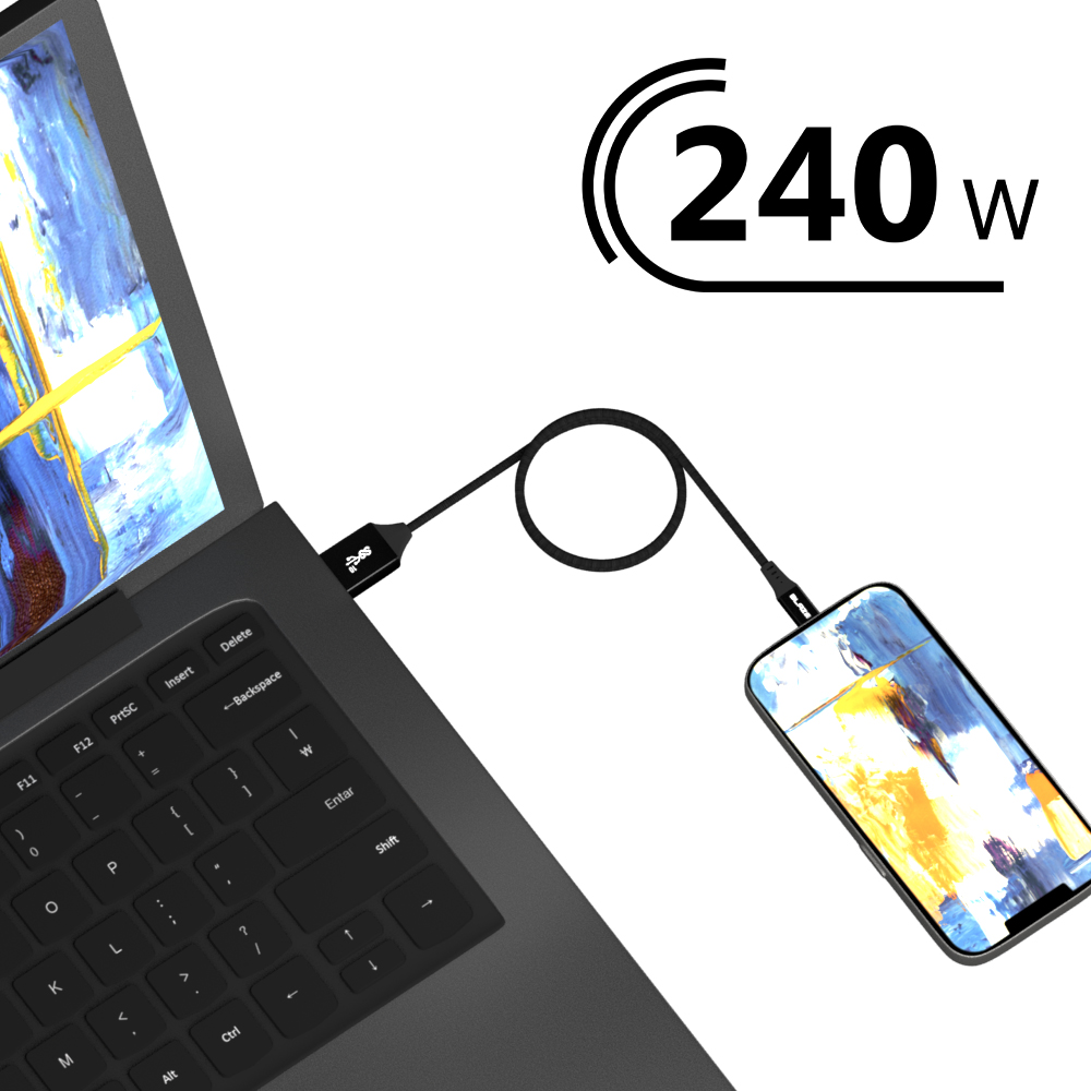 C TO C 케이블 마그네틱 240W 맥북 노트북 초고속 충전케이블 50cm - 상세 이미지 3