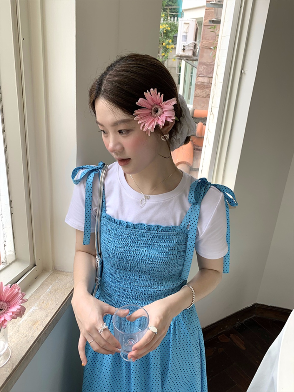 신랑 수업 120회 사야 블루 나시 원피스 휴양지 파티룩 의상 옷 패션 - 상세 이미지 2