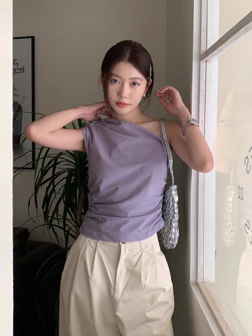 나솔사계 67회 경리 민소매 블라우스 오프숄더 불규칙 의상 옷 패션 - 상세 이미지 5