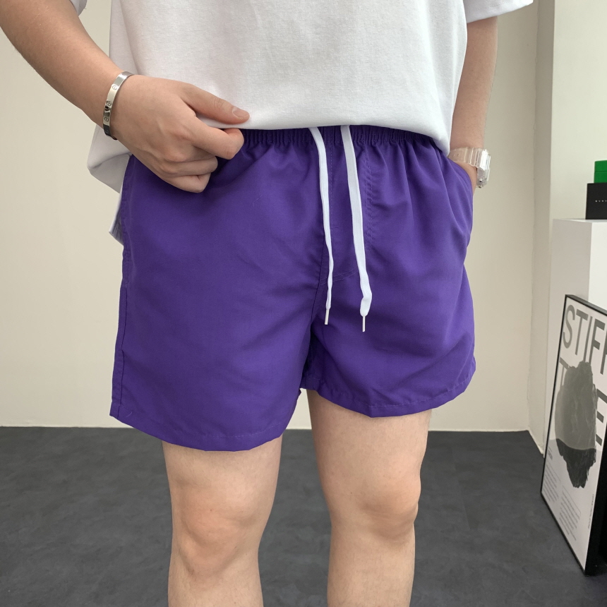 남자 비치 반바지 3부 4부 밴딩 수영복 비치웨어 래쉬가드바지 커플 스윔팬츠 이미지 6