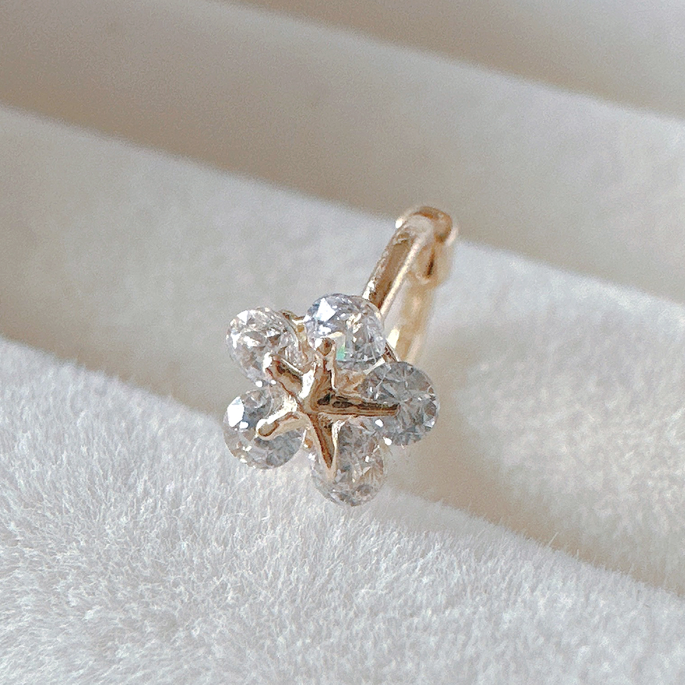 10K 14K 미니 큐빅 불가사리 원터치 귀걸이 귓바퀴 귀찌